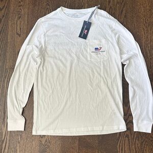 Vineyard Vines Men's Classic White Long Sleeve Tee small
